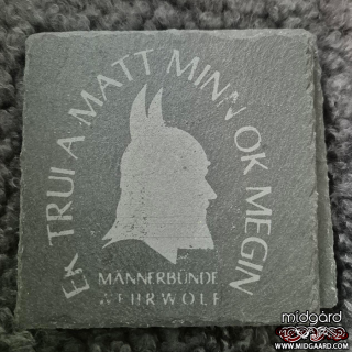 Männerbünde Wehrwolf engraved slate stone coaster