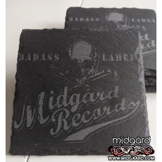 Bad ass label 4pcs engraved slate stone coasters