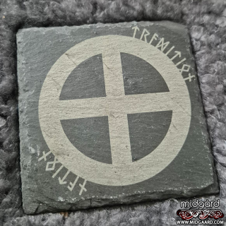 Suncross engraved slate stone coaster